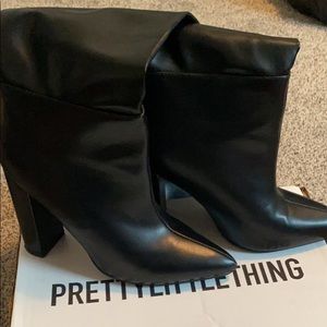 Black western thigh high boot